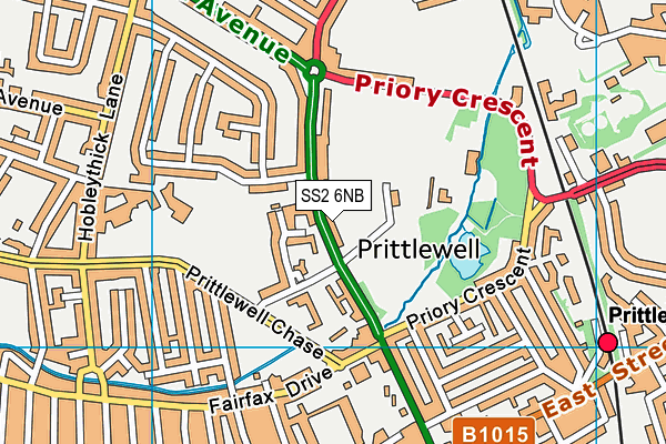 Priory Park (Southend) map (SS2 6NB) - OS VectorMap District (Ordnance Survey)