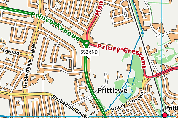 SS2 6ND map - OS VectorMap District (Ordnance Survey)