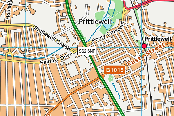 SS2 6NF map - OS VectorMap District (Ordnance Survey)