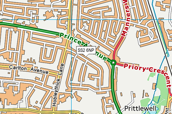 SS2 6NP map - OS VectorMap District (Ordnance Survey)