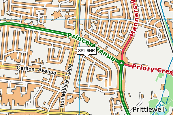 SS2 6NR map - OS VectorMap District (Ordnance Survey)