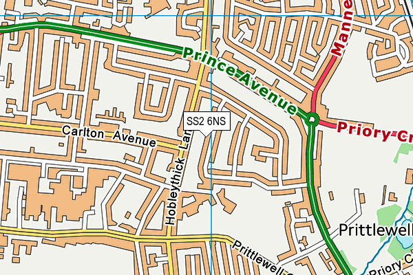 SS2 6NS map - OS VectorMap District (Ordnance Survey)