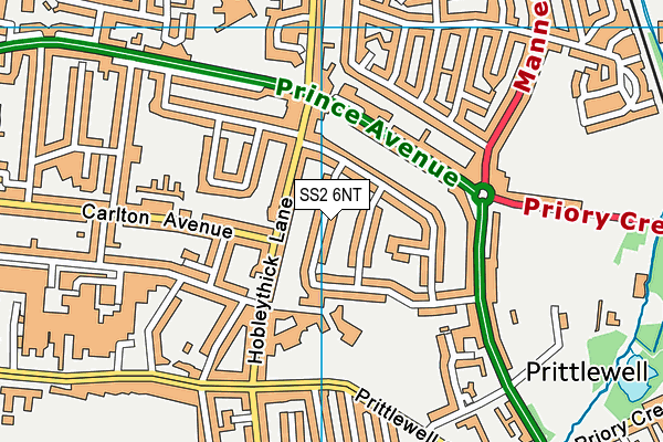 SS2 6NT map - OS VectorMap District (Ordnance Survey)