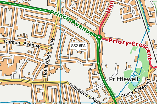 SS2 6PA map - OS VectorMap District (Ordnance Survey)