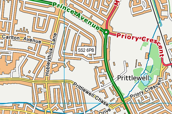 SS2 6PB map - OS VectorMap District (Ordnance Survey)