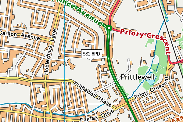 SS2 6PD map - OS VectorMap District (Ordnance Survey)