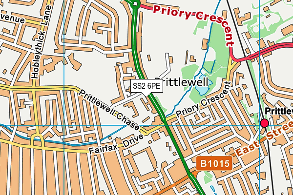 SS2 6PE map - OS VectorMap District (Ordnance Survey)