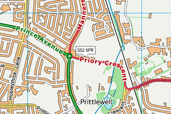 SS2 6PR map - OS VectorMap District (Ordnance Survey)