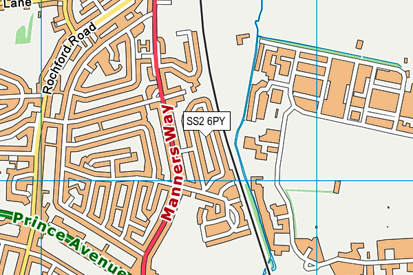 SS2 6PY map - OS VectorMap District (Ordnance Survey)