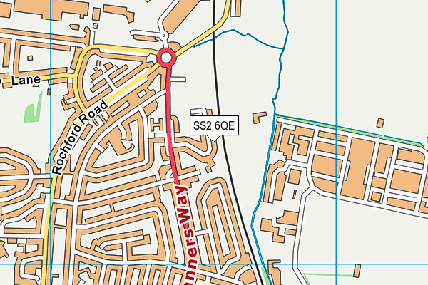 SS2 6QE map - OS VectorMap District (Ordnance Survey)