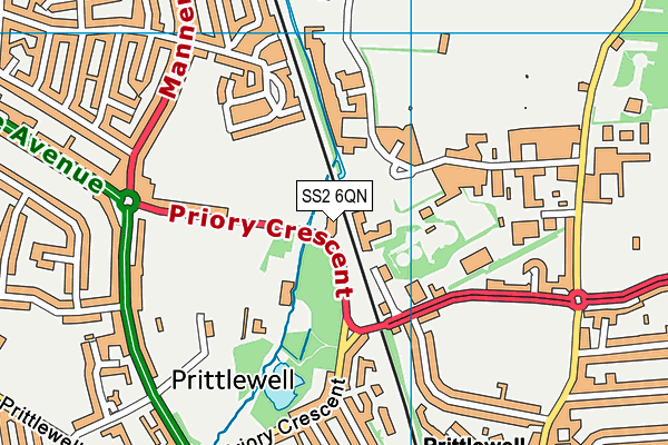 SS2 6QN map - OS VectorMap District (Ordnance Survey)