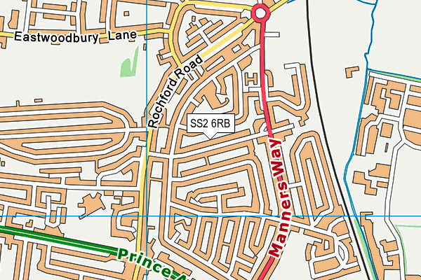 SS2 6RB map - OS VectorMap District (Ordnance Survey)