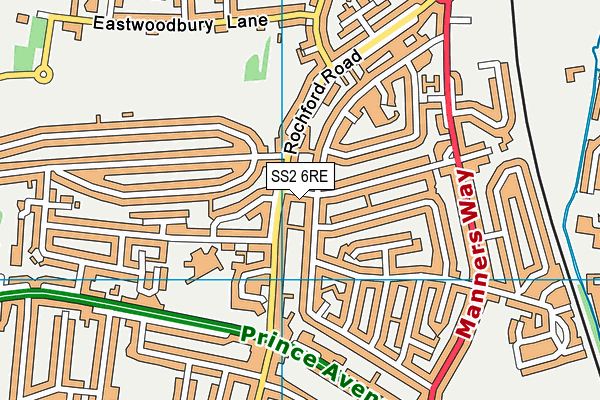 SS2 6RE map - OS VectorMap District (Ordnance Survey)