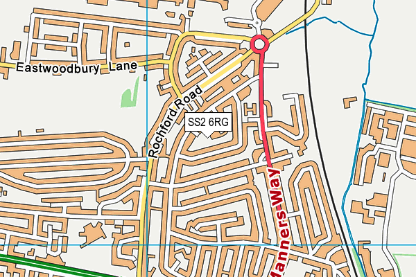 SS2 6RG map - OS VectorMap District (Ordnance Survey)