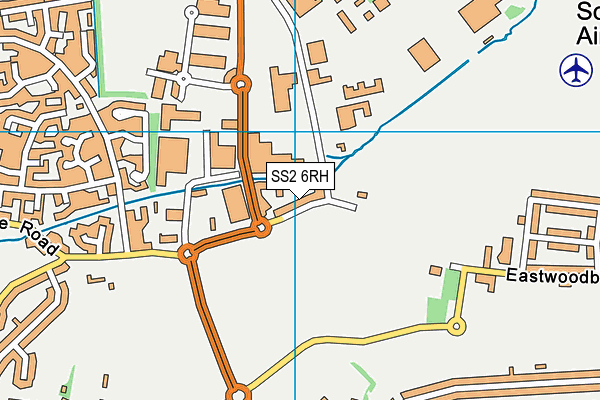 SS2 6RH map - OS VectorMap District (Ordnance Survey)