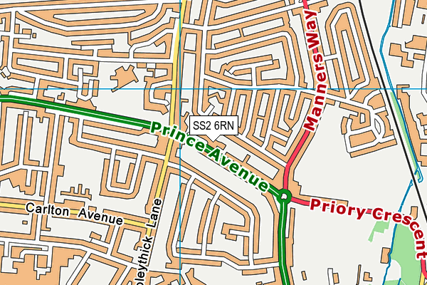 SS2 6RN map - OS VectorMap District (Ordnance Survey)