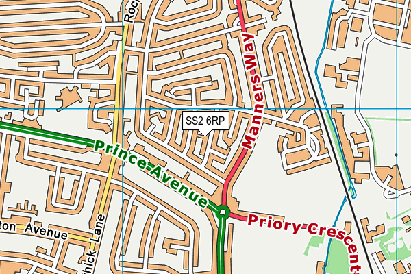 SS2 6RP map - OS VectorMap District (Ordnance Survey)