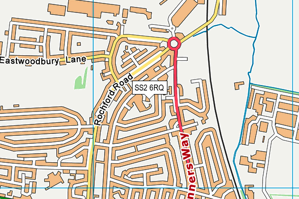 SS2 6RQ map - OS VectorMap District (Ordnance Survey)