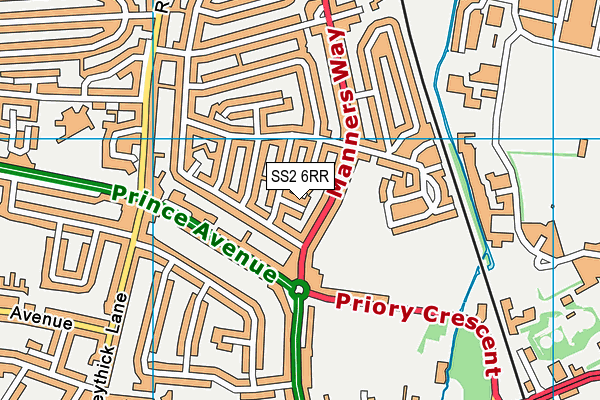 SS2 6RR map - OS VectorMap District (Ordnance Survey)