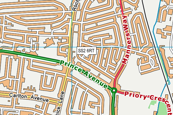 SS2 6RT map - OS VectorMap District (Ordnance Survey)