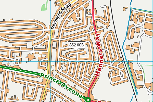 SS2 6SB map - OS VectorMap District (Ordnance Survey)