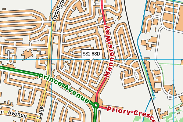 SS2 6SD map - OS VectorMap District (Ordnance Survey)