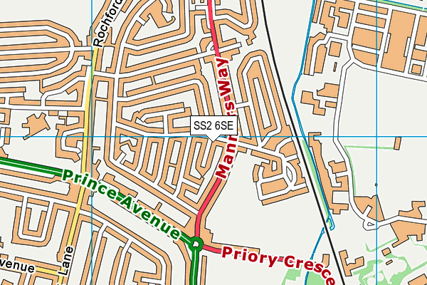 SS2 6SE map - OS VectorMap District (Ordnance Survey)