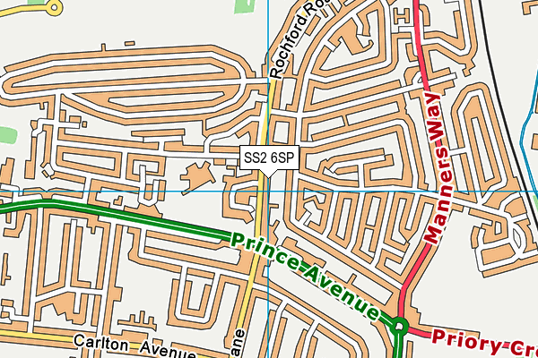 SS2 6SP map - OS VectorMap District (Ordnance Survey)