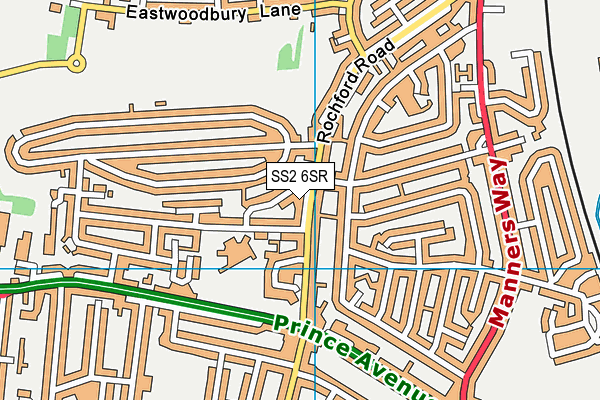 SS2 6SR map - OS VectorMap District (Ordnance Survey)