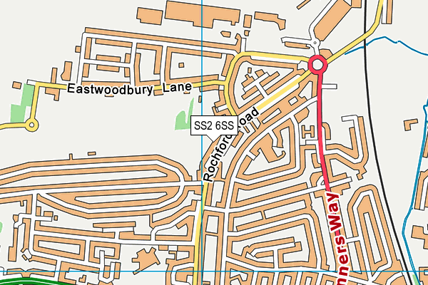 SS2 6SS map - OS VectorMap District (Ordnance Survey)