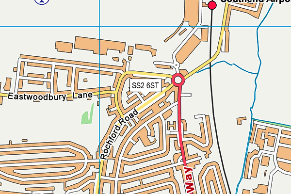 SS2 6ST map - OS VectorMap District (Ordnance Survey)