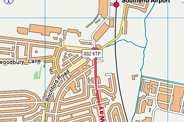 SS2 6TP map - OS VectorMap District (Ordnance Survey)