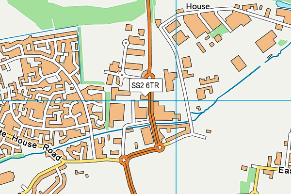 SS2 6TR map - OS VectorMap District (Ordnance Survey)