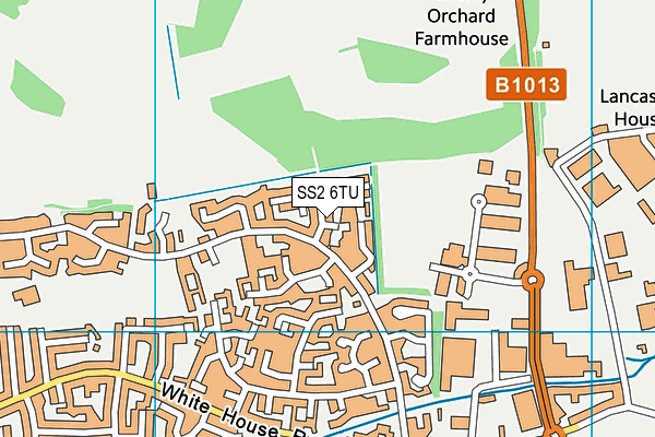 SS2 6TU map - OS VectorMap District (Ordnance Survey)