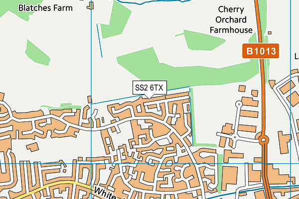 SS2 6TX map - OS VectorMap District (Ordnance Survey)