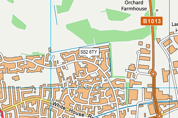 SS2 6TY map - OS VectorMap District (Ordnance Survey)