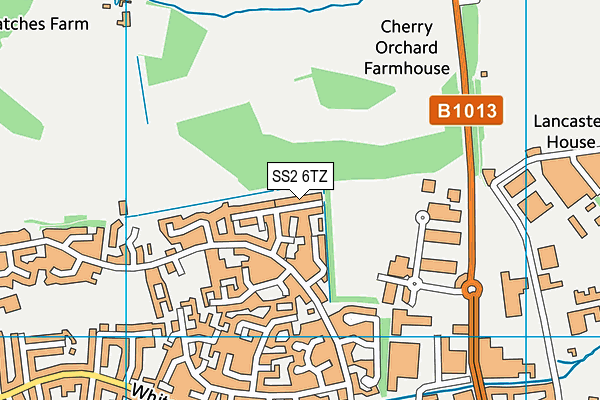 SS2 6TZ map - OS VectorMap District (Ordnance Survey)