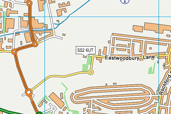 SS2 6UT map - OS VectorMap District (Ordnance Survey)