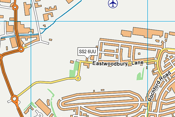 SS2 6UU map - OS VectorMap District (Ordnance Survey)