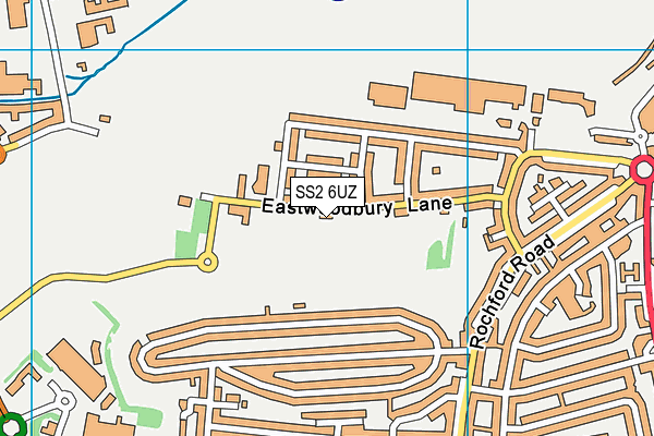 SS2 6UZ map - OS VectorMap District (Ordnance Survey)