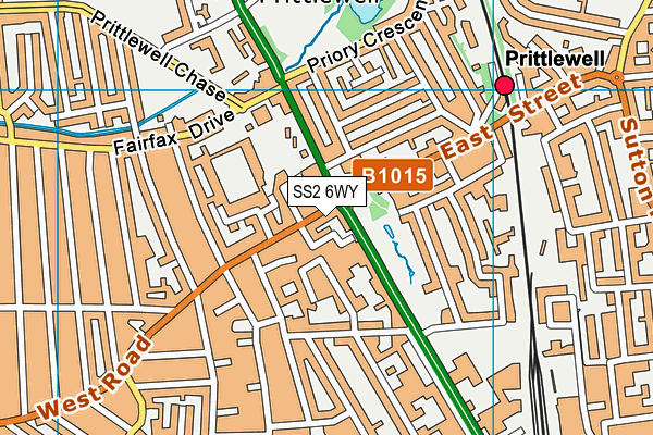 SS2 6WY map - OS VectorMap District (Ordnance Survey)