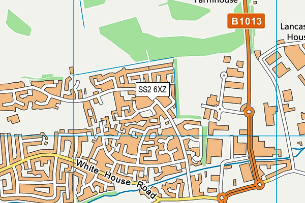 SS2 6XZ map - OS VectorMap District (Ordnance Survey)