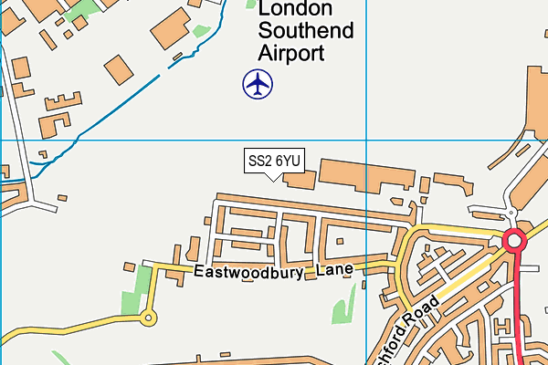 SS2 6YU map - OS VectorMap District (Ordnance Survey)