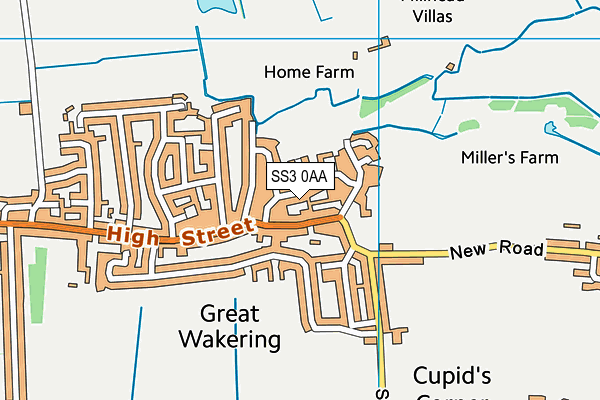SS3 0AA map - OS VectorMap District (Ordnance Survey)