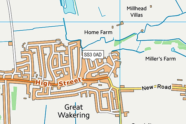 SS3 0AD map - OS VectorMap District (Ordnance Survey)