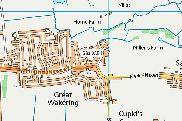 SS3 0AE map - OS VectorMap District (Ordnance Survey)