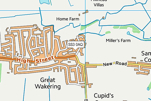 SS3 0AQ map - OS VectorMap District (Ordnance Survey)