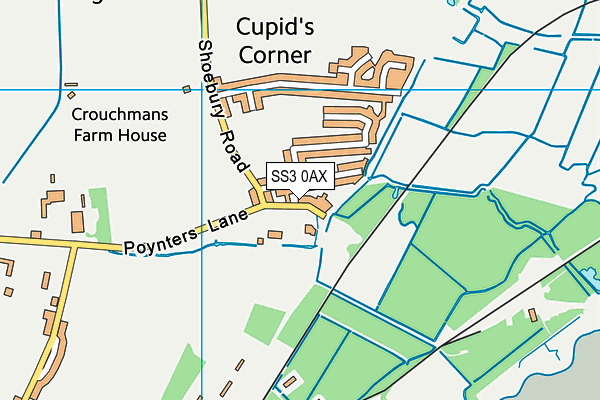 Cupids Country Club map (SS3 0AX) - OS VectorMap District (Ordnance Survey)