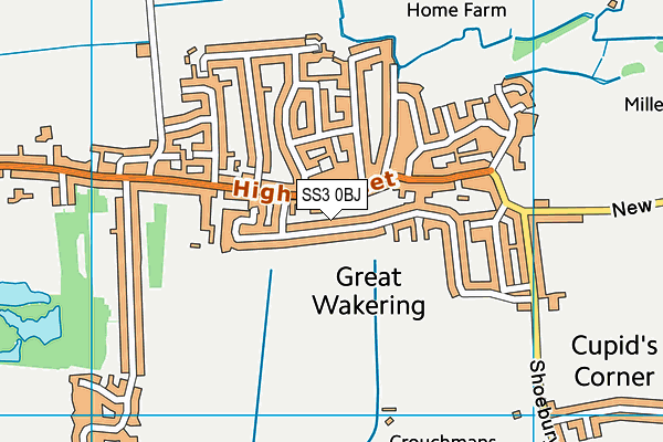 SS3 0BJ map - OS VectorMap District (Ordnance Survey)
