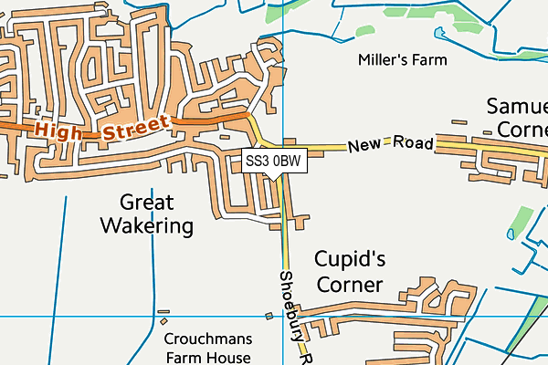 SS3 0BW map - OS VectorMap District (Ordnance Survey)